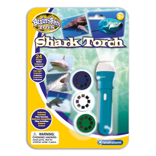 Brainstorm Toys Shark Flashlight &#x26; Projector With 24 Shark Images